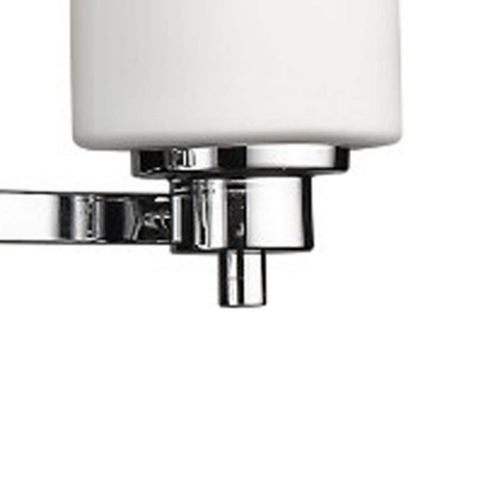 SOLBI Contemporary 4 Light Chrome Finish Bath Vanity Wall Fixture White Glass CHL-CH21036CM33-BL4