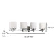 SOLBI Contemporary 4 Light Chrome Finish Bath Vanity Wall Fixture White Glass CHL-CH21036CM33-BL4