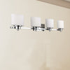 SOLBI Contemporary 4 Light Chrome Finish Bath Vanity Wall Fixture White Glass