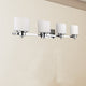 SOLBI Contemporary 4 Light Chrome Finish Bath Vanity Wall Fixture White Glass
