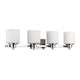 SOLBI Contemporary 4 Light Chrome Finish Bath Vanity Wall Fixture White Glass