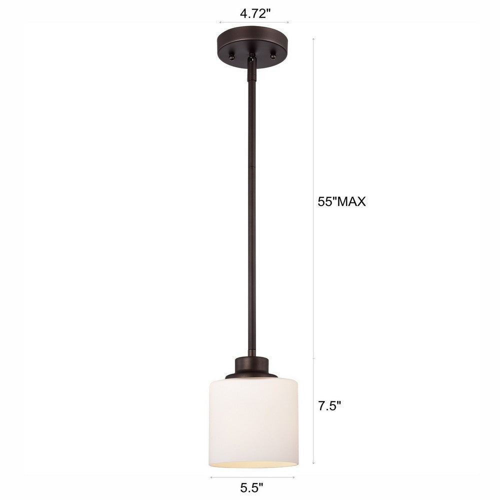 Chloe Lighting Solbi Contemporary 1 Light Oil Rubbed Bronze Mini Pendant Ceiling Fixture 6’’ Wide CHL-CH21036RB06-DP1