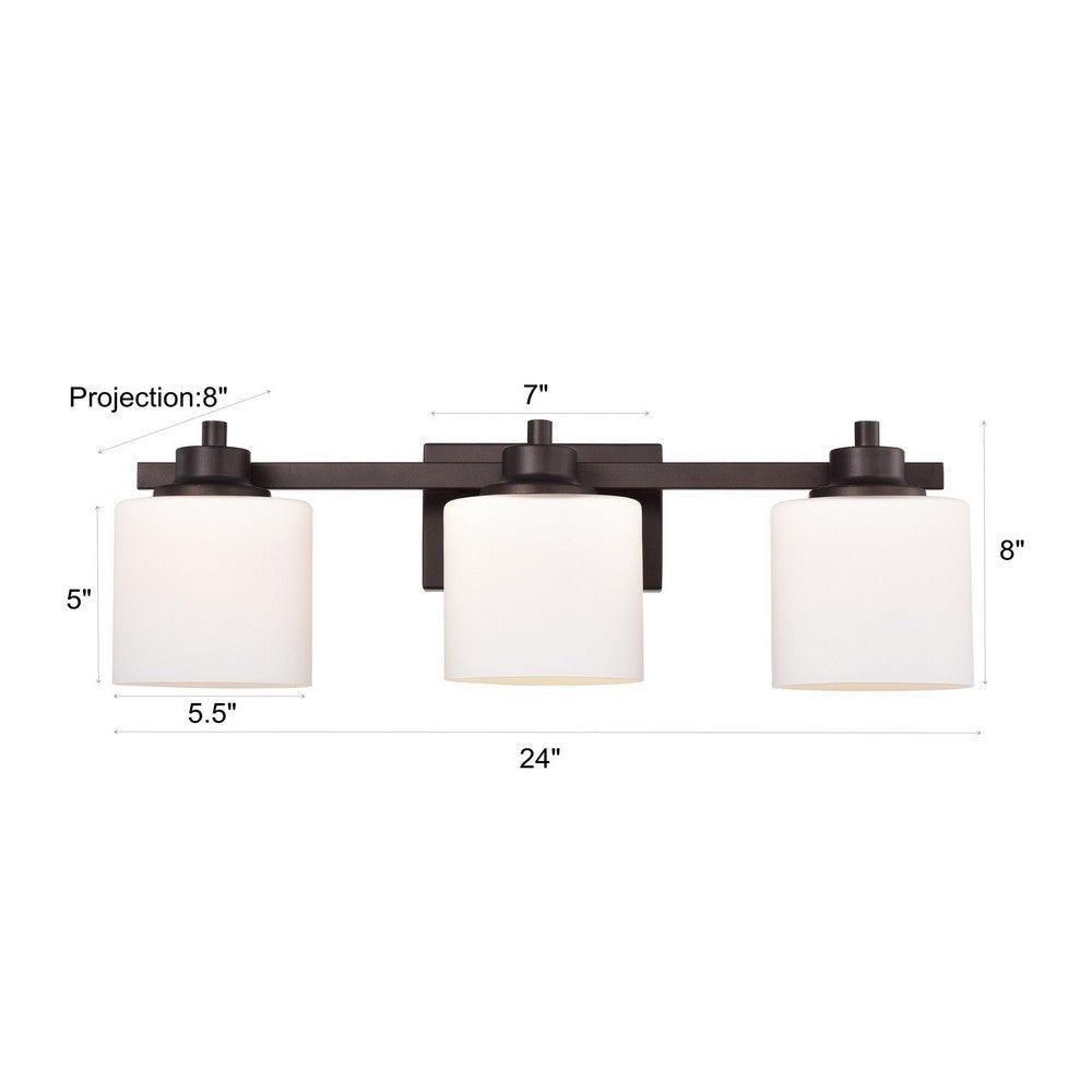Chloe Lighting Solbi Contemporary 3 Light Oil Rubbed Bronze Bath Vanity Fixture 24’’ Wide CHL-CH21036RB24-BL3