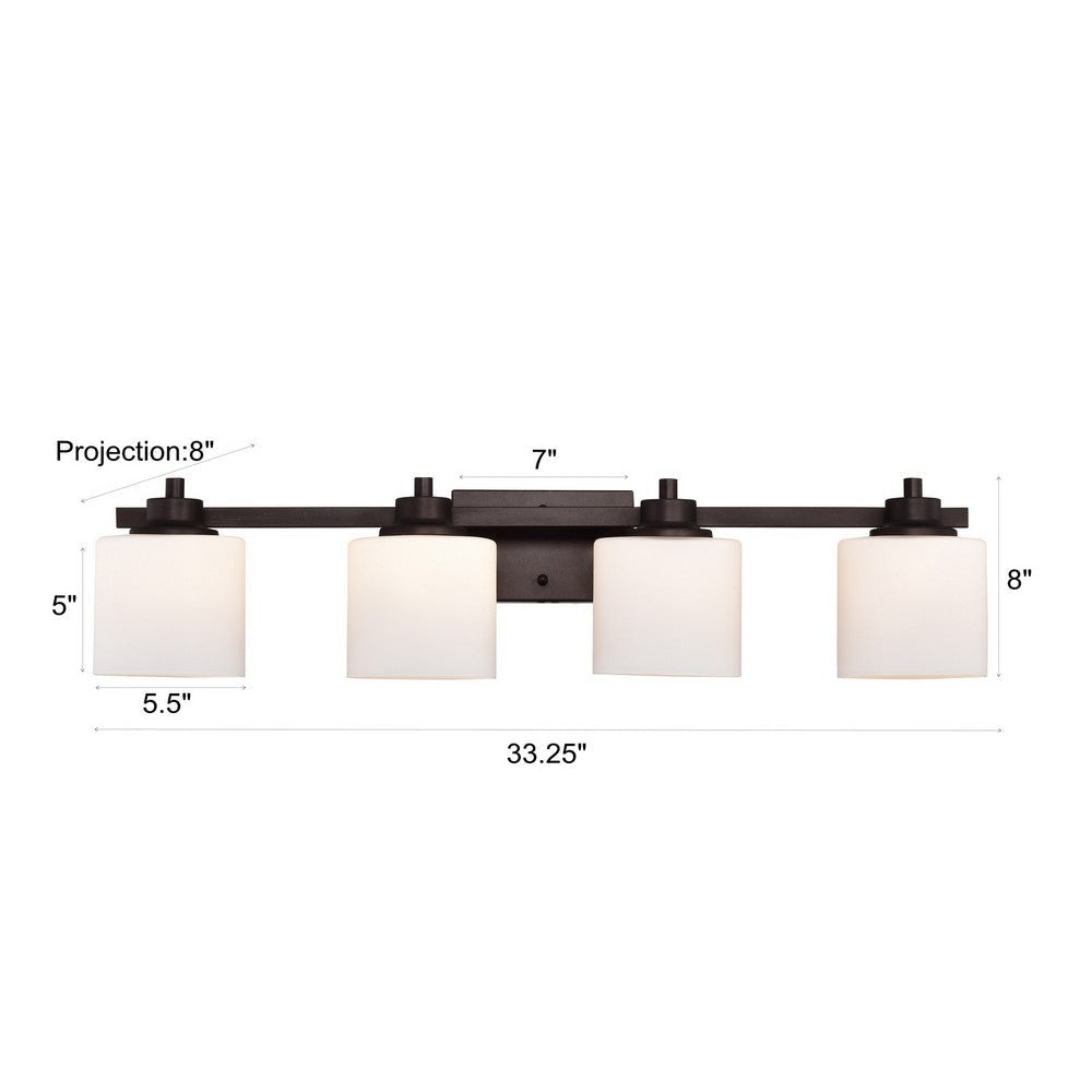 Chloe Lighting Solbi Contemporary 4 Light Oil Rubbed Bronze Bath Vanity Fixture 33’’ Wide CHL-CH21036RB33-BL4