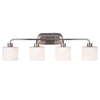 Transitional Style Bath Vanity Wall Fixture with Four Lights, White