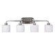 Transitional Style Bath Vanity Wall Fixture with Four Lights White CHL-CH21061BN34-BL4