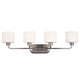 Transitional Style Bath Vanity Wall Fixture with Four Lights White CHL-CH21061BN34-BL4
