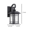 CHLOE Lighting FRANKLIN Transitional 1 Light Black Outdoor Wall Sconce 17’’Height CHL-CH22021BK17-OD1