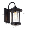 Chloe Lighting Cole Transitional 1 Light Textured Black Outdoor Wall Sconce 12’’ Height CHL-CH22026BK13-OD1