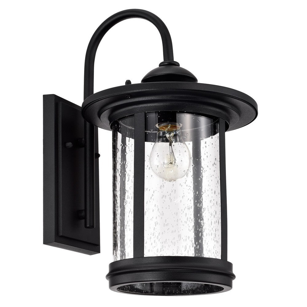 Chloe Lighting Cole Transitional 1 Light Textured Black Outdoor Wall Sconce 16’’ Height CHL-CH22026BK16-OD1
