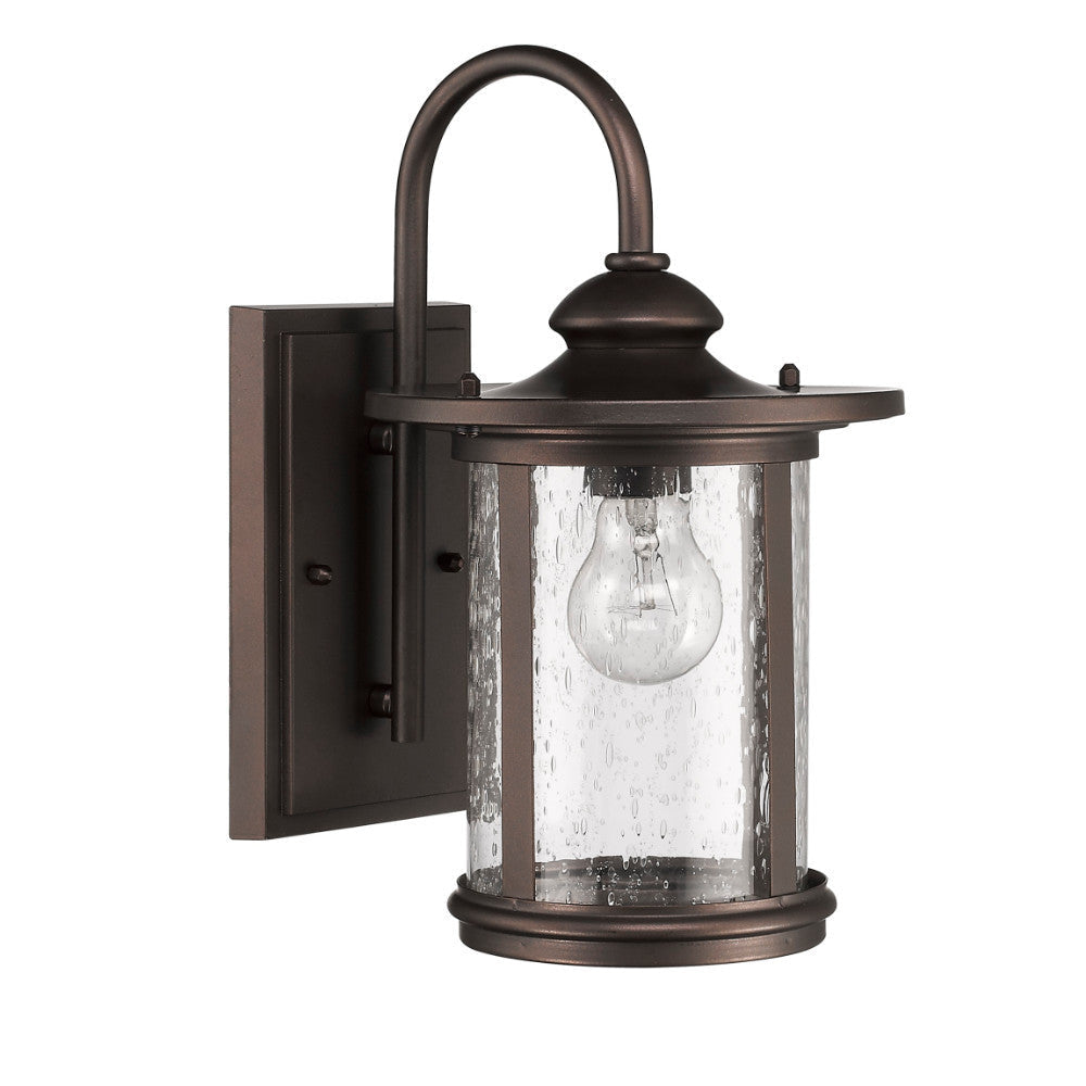 Metal Framed Wall Sconce with Street Light Design Shade, Bronze