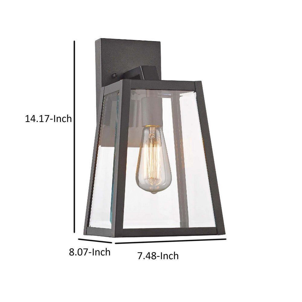 CHLOE Lighting LEODEGRANCE Transitional 1 Light Black Outdoor Wall Sconce 14’’ Height CHL-CH22034BK14-OD1