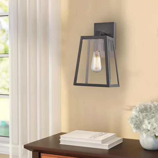 CHLOE Lighting LEODEGRANCE Transitional 1 Light Black Outdoor Wall Sconce 14" Height