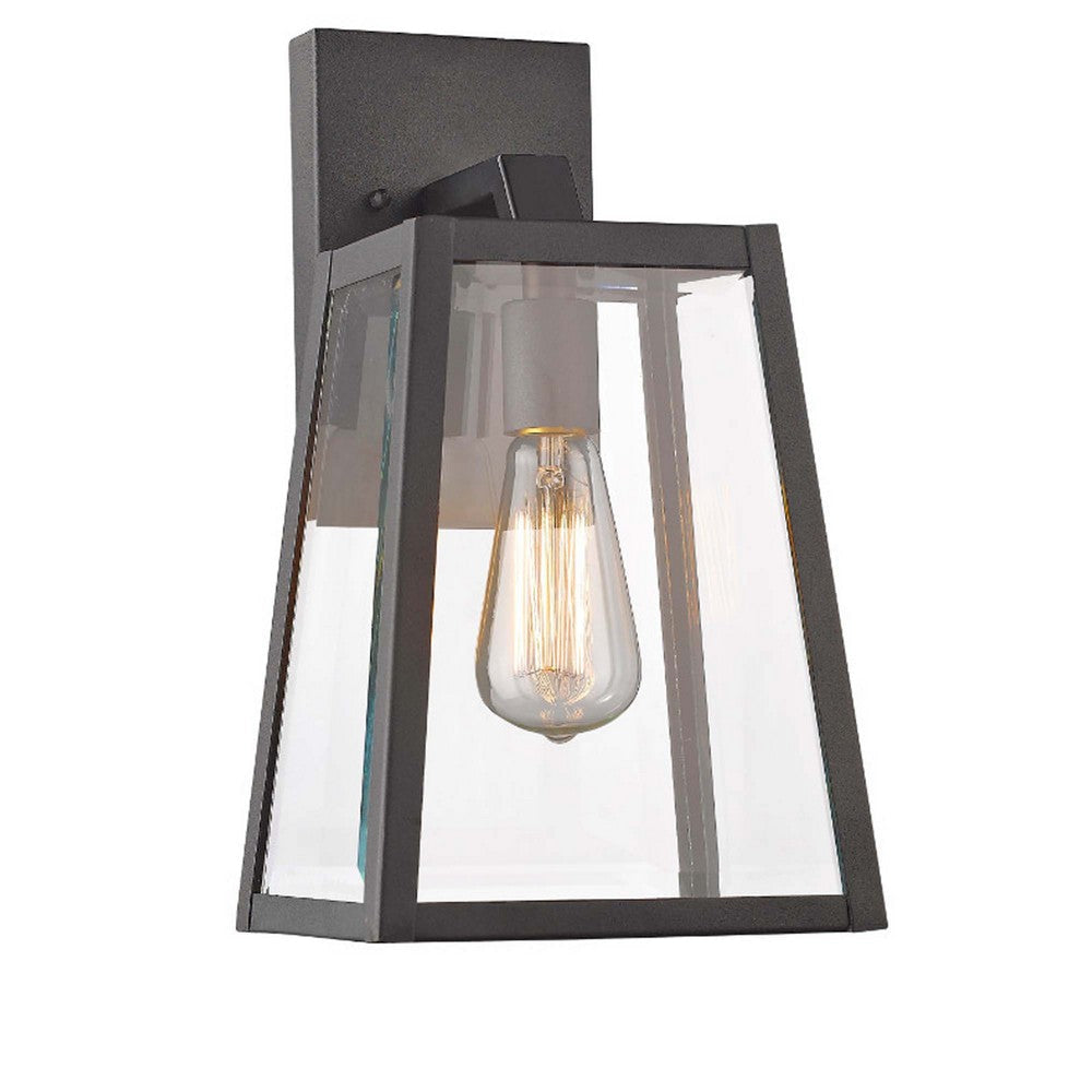 CHLOE Lighting LEODEGRANCE Transitional 1 Light Black Outdoor Wall Sconce 14" Height