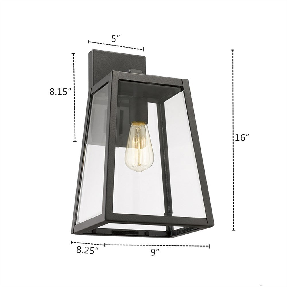 Lighting XANDRA Industrial 1 Light Textured Black Outdoor Wall Sconce 16’’ Tall CHL-CH22034BK16-OD1