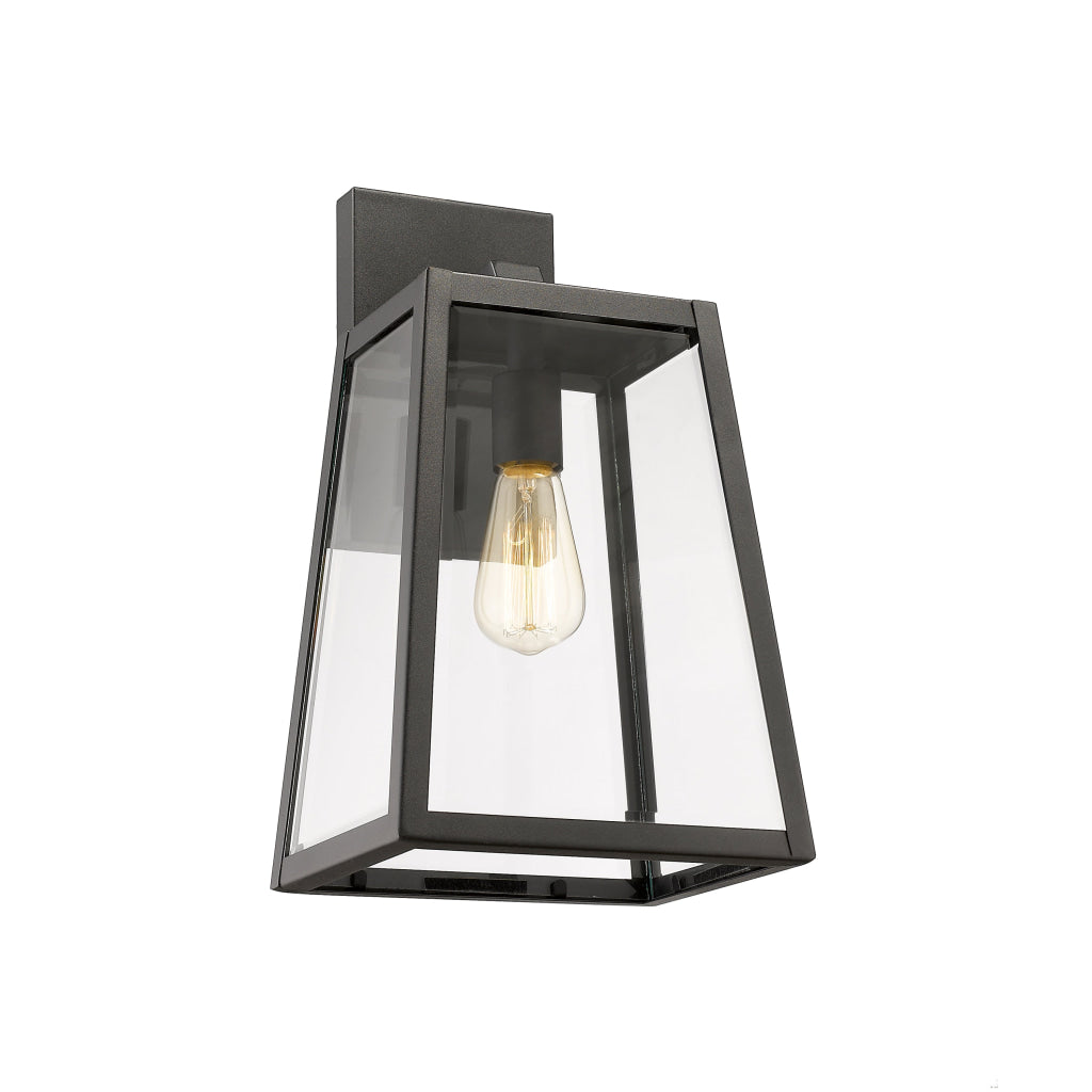 Lighting XANDRA Industrial 1 Light Textured Black Outdoor Wall Sconce 16" Tall