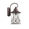 Metal Frame Wall Sconce with Seeded Glass Shade, Bronze