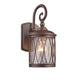 One Bulb Metal Wall Light with Seedy Glass Shade, Bronze and Clear