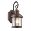 Single Bulb Metal Wall Light with Seedy Glass Shade, Bronze and Clear