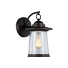 13 Inches Glass Encased Metal Frame Wall Sconce, Bronze