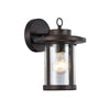 10 Inches Glass Encased Metal Frame Wall Sconce, Bronze