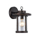 10 Inches Glass Encased Metal Frame Wall Sconce, Bronze