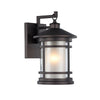 14 Inches 100 Watt Metal Wall Sconce with Etched Glass, Bronze