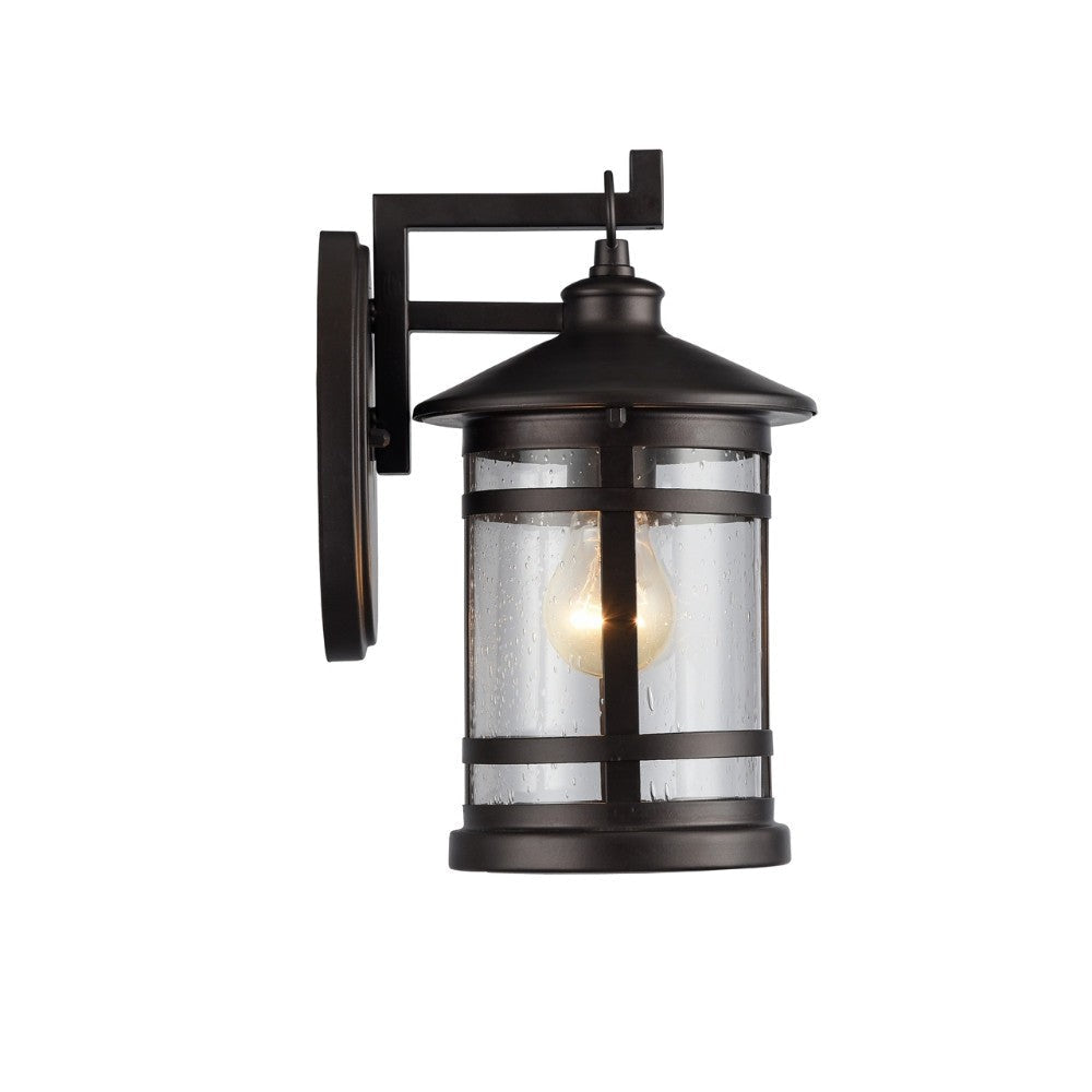 Transitional Style Wall Sconce with Clear Seeded Glass Bronze CHL-CH22070RB11-OD1