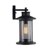 14 Inch Industrial Mesh Metal Wall Sconce with Clear Glass Shade Black CHL-CH22071BK14-OD1