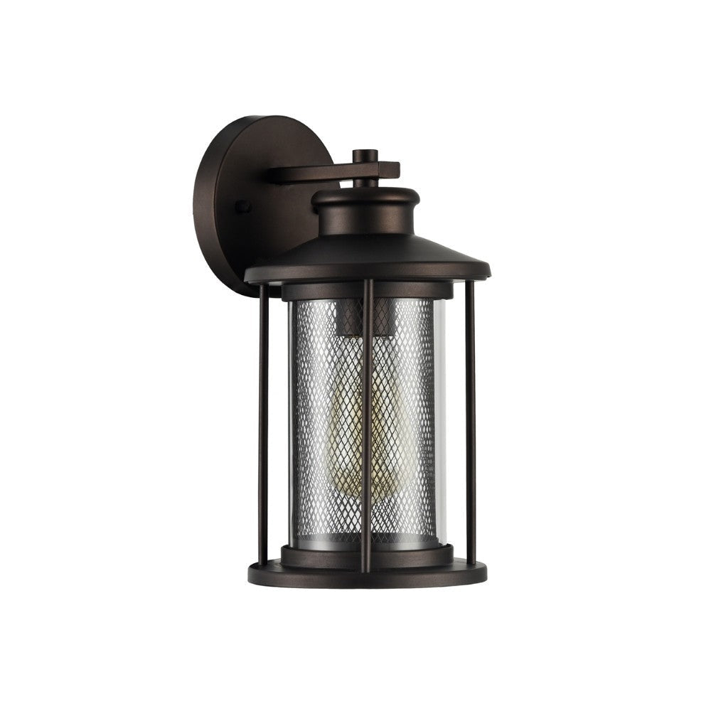 11 Inch Industrial Mesh Metal Wall Sconce with Clear Glass Shade Bronze CHL-CH22071RB11-OD1