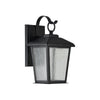 12 Inch Outdoor Wall Sconce with Clear Seeded Glass and LED Bulb Black CHL-CH22L68BK12-OD1