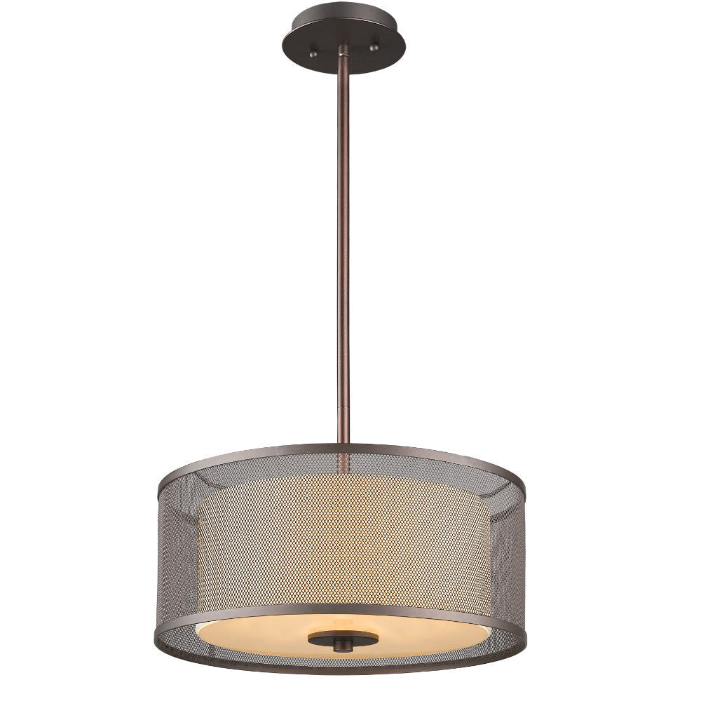 CHLOE Lighting AUDREY Transitional 3 Light Rubbed Bronze Ceiling Pendant 15’’Wide CHL-CH28033RB15-DP3