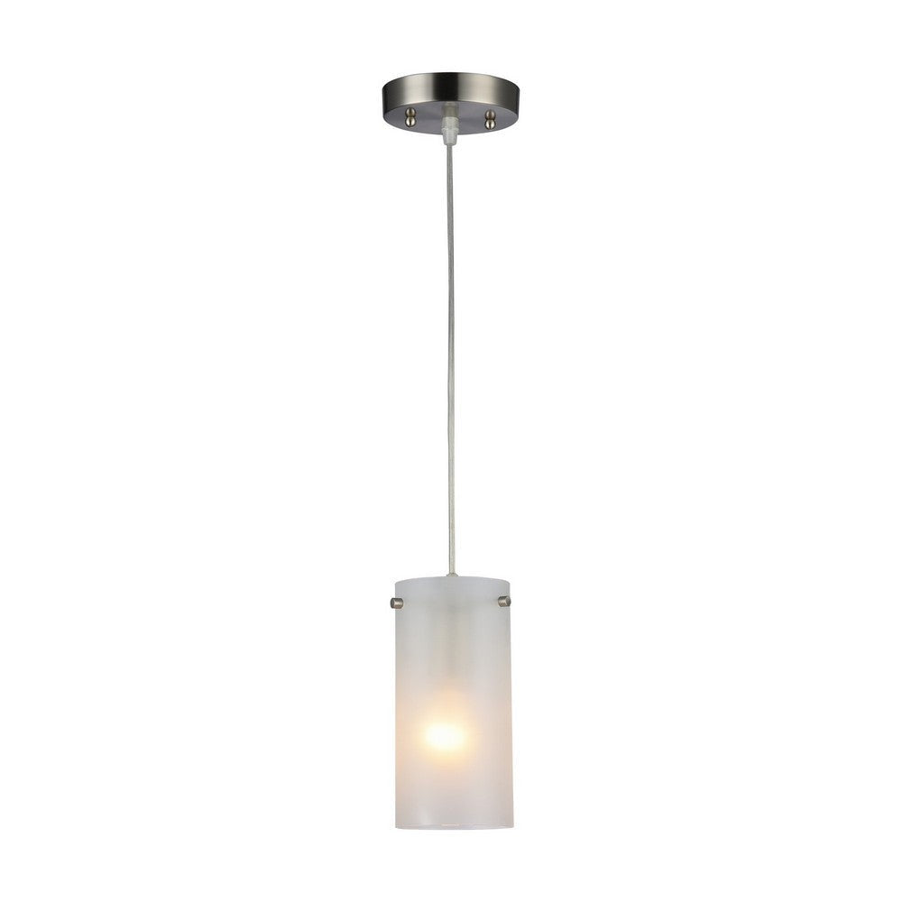 Chloe Lighting Ulla Transitional 1 Light Brushed Nickel Mini Pendant 4" Wide