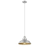 SAMUEL Industrial-style 1 Light Silver Painted Ceiling Mini Pendant 10" Wide