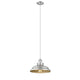 SAMUEL Industrial-style 1 Light Silver Painted Ceiling Mini Pendant 10" Wide