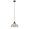 JAXON Industrial-style 1 Light Rubbed Bronze Ceiling Mini Pendant 10" Wide