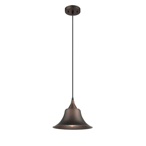 Lighting IRONCLAD Industrial 1 Light Rubbed Bronze Mini Ceiling Pendant 11.5" Wide