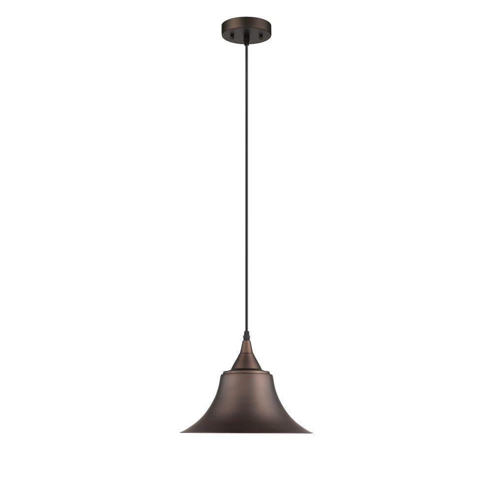 Lighting IRONCLAD Industrial 1 Light Rubbed Bronze Mini Ceiling Pendant 11.5’’ Wide CHL-CH2D006RB12-DP1