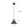 Lighting IRONCLAD Industrial 1 Light Rubbed Bronze Mini Ceiling Pendant 11.5’’ Wide CHL-CH2D006RB12-DP1