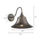 Lighting IRONCLAD Industrial 1 Light Rubbed Bronze Wall Sconce 11.5’’ Wide CHL-CH2D006RB12-WS1