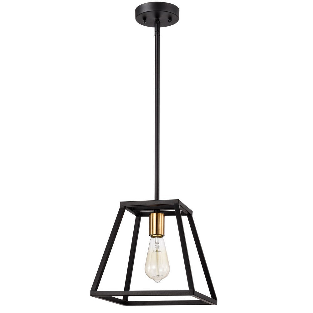 Chloe Lighting Ironclad Industrial 1 Light Textured Black Mini Pendant Ceiling Fixture 10’’ Wide CHL-CH2D008BK10-DP1