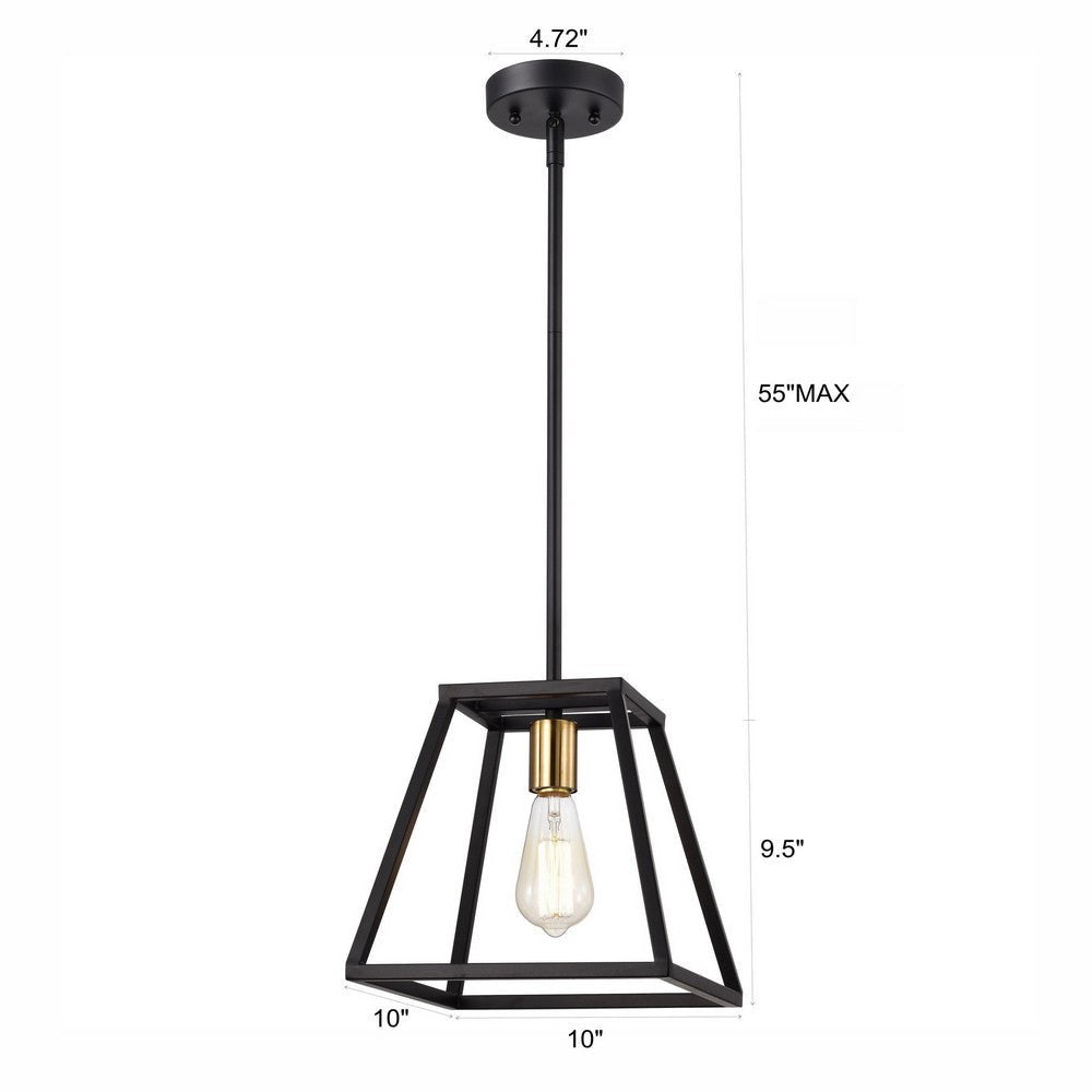 Chloe Lighting Ironclad Industrial 1 Light Textured Black Mini Pendant Ceiling Fixture 10’’ Wide CHL-CH2D008BK10-DP1