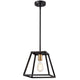 Chloe Lighting Ironclad Industrial 1 Light Textured Black Mini Pendant Ceiling Fixture 10" Wide