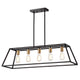 Chloe Lighting Ironclad Industrial 5 Light Textured Black Island Pendant Ceiling Fixture 38" Wide