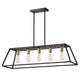 Chloe Lighting Ironclad Industrial 5 Light Textured Black Island Pendant Ceiling Fixture 38’’ Wide CHL-CH2D008BK38-IL5