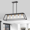 Chloe Lighting Ironclad Industrial 5 Light Textured Black Island Pendant Ceiling Fixture 38’’ Wide CHL-CH2D008BK38-IL5