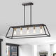 Chloe Lighting Ironclad Industrial 5 Light Textured Black Island Pendant Ceiling Fixture 38’’ Wide CHL-CH2D008BK38-IL5