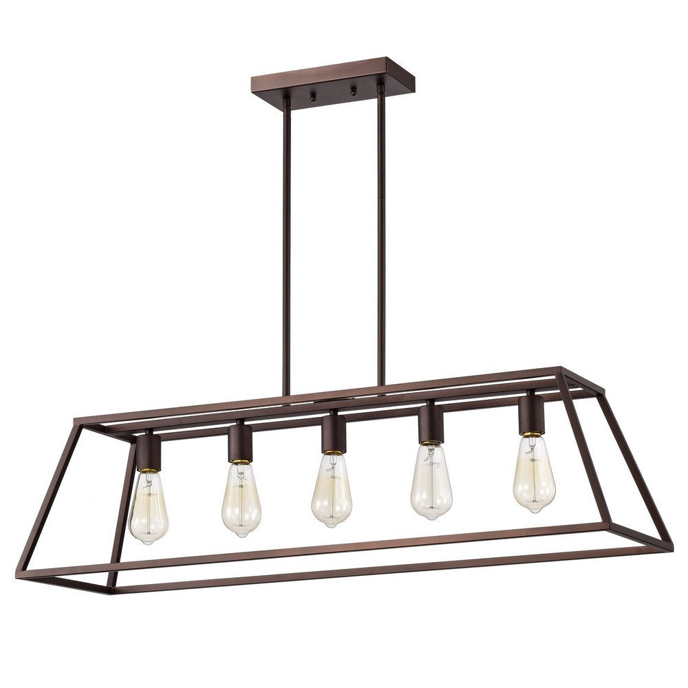 Ironclad Industrial 5 Light Oil Rubbed Bronze Island Pendant Ceiling Fixture 38’’ Wide CHL-CH2D008RB38-IL5