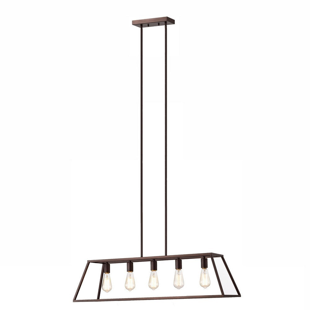 Ironclad Industrial 5 Light Oil Rubbed Bronze Island Pendant Ceiling Fixture 38’’ Wide CHL-CH2D008RB38-IL5