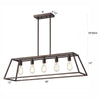 Ironclad Industrial 5 Light Oil Rubbed Bronze Island Pendant Ceiling Fixture 38’’ Wide CHL-CH2D008RB38-IL5